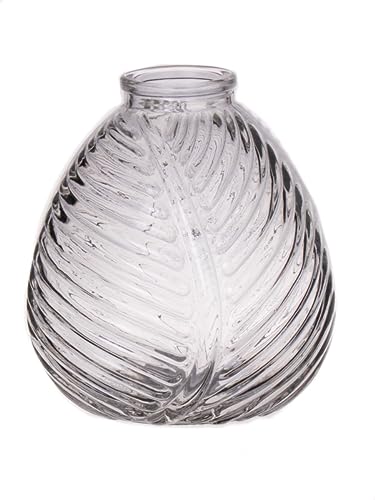 INNA-Glas Flaschenvase NELLOMIO mit Blattstruktur, Glas, klar, 13 cm, Ø 12 cm - Vase transparent von INNA-Glas