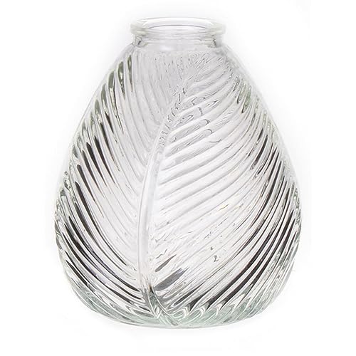 INNA-Glas Flaschenvase NELLOMIO mit Blattstruktur, Glas, klar, 16 cm, Ø 14 cm - Vase transparent von INNA-Glas