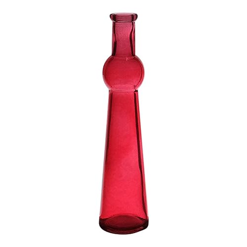INNA-Glas Flaschenvase Reynaldo aus Glas, rot-klar, 23 cm, Ø 5,5 cm - Farbige Vase von INNA-Glas