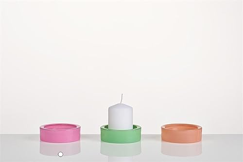 INNA-Glas Glas Kerzenteller ARBENITA aus Glas, rosa, 3 cm, Ø 9,5 cm - Kerzenuntersetzer von INNA-Glas