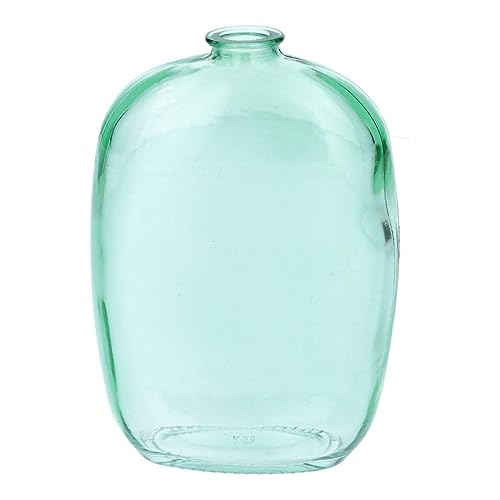 INNA-Glas Glas Meplatflasche PAISANTO, türkis-klar, 10x4,5x14,5 cm - Kleine Design Vase/Deko Flasche von INNA-Glas