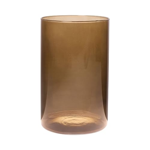 INNA-Glas Glas Vase Zylinder Sanya Earth, braun-klar, 21 cm, Ø 14 cm - Deko Vase/Kerzenglas von INNA-Glas