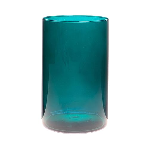 INNA-Glas Glas Vase Zylinder Sanya Earth, cyanblau-klar, 25 cm, Ø 18 cm - Deko Vase/Kerzenglas von INNA-Glas