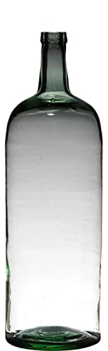 INNA-Glas Glasflasche NIRAN, recycelt, klar-grün, 60cm, Ø19cm - Deko Flasche von INNA-Glas