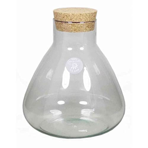 INNA-Glas Glasflasche Peppa, mit Korkdeckel, Kegel - Rund, klar, 26,5cm, Ø 9cm - Ø 22,5cm - Aufbewahrungsglas - Deko Flasche von INNA-Glas