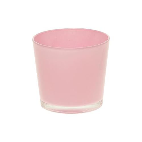 INNA-Glas Glasübertopf Alena, rosa, 12,5 cm, Ø 13,3 cm - Deko Übertopf von INNA-Glas