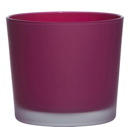 INNA-Glas Glasübertopf Alena Frost, Magenta matt, 12,5 cm, Ø 14,5 cm - Deko Übertopf von INNA-Glas