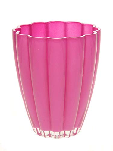 INNA-Glas Glasvase BEA, pink, 17cm, Ø14cm - Deko Vase/Blumenvase von INNA-Glas