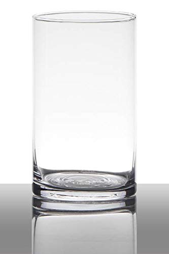 INNA-Glas Glasvase Sansa, Zylinder - Rund, klar, 15cm, Ø 9cm - zylindrische Vase - Blumenvase von INNA-Glas