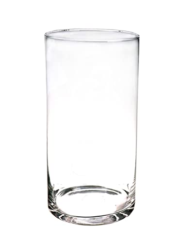 INNA-Glas Große Glasvase Zylinder Sanya AIR, klar, 40cm, Ø19cm - Hohe Vase/Glas Bodenvase von INNA-Glas