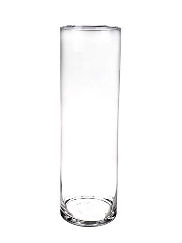 INNA-Glas Große Glasvase Zylinder Sanya AIR, klar, 50cm, Ø15cm - Hohe Vase/Glas Bodenvase von INNA-Glas
