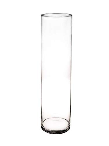 INNA-Glas Große Glasvase Zylinder Sanya AIR, klar, 60cm, Ø15cm - Hohe Vase/Glas Bodenvase von INNA-Glas