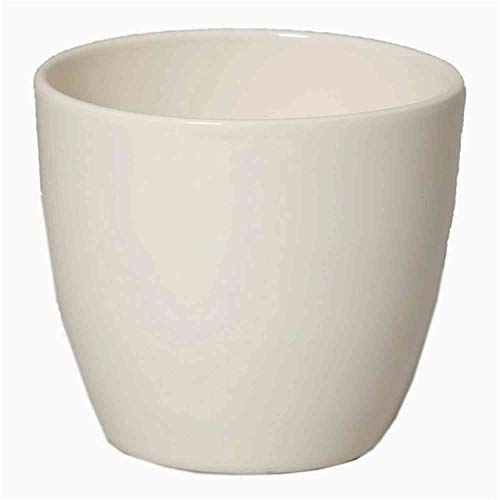 INNA-Glas Keramik Pflanztopf, Ø12cm, 9,8cm, Creme - Übertopf/Blumentopf von INNA-Glas
