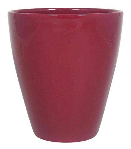 INNA-Glas Keramik Pflanztopf, Ø13,5cm, 17cm, weinrot - Blumentopf/Übertopf von INNA-Glas