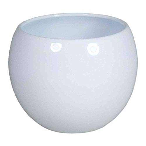 INNA-Glas Keramik Pflanztopf, Ø14,5cm, 11cm, weiß - Kleiner Übertopf/Orchideentopf von INNA-Glas