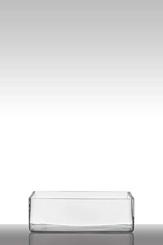 INNA-Glas Kerzenschale MIRJA, Quader - rechteckig, klar, 30x20x10cm - Deko Schale - Glasschale von INNA-Glas