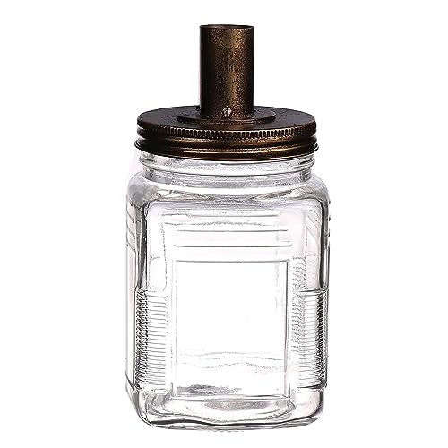 INNA-Glas Kerzenständer NENEKONI auf Glasflasche, klar-Bronze, 18,5 cm, Ø 9,5 cm - Kerzenhalter von INNA-Glas