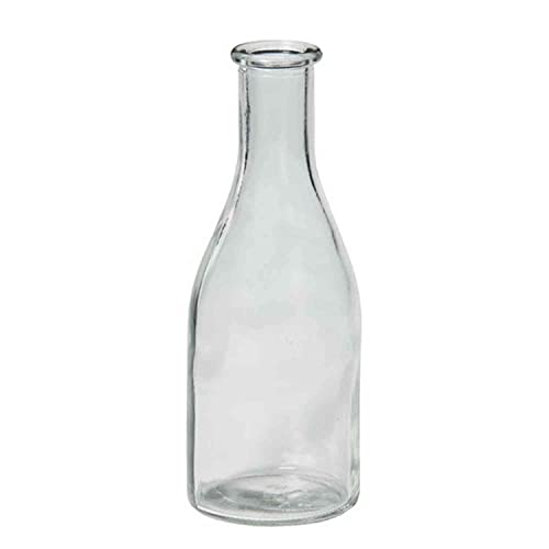 INNA-Glas Kleine Deko Flasche Larry, Zylinder - Rund, klar, 18cm, Ø 6,5cm - Flaschenvase von INNA-Glas