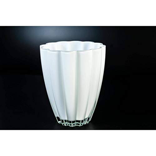 INNA-Glas Kleine Glasvase - Tischvase BEA, weiß, 17cm, Ø 14cm - Blumenvase - Dekovase von INNA-Glas