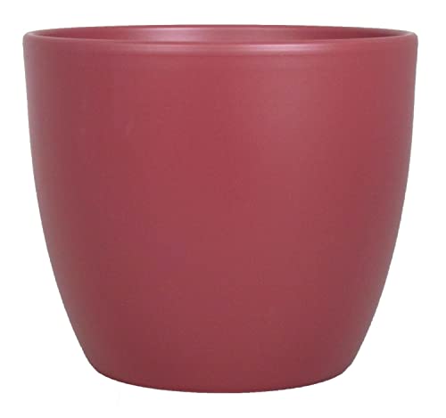 INNA-Glas Kleiner Blumentopf, Keramik, Marsala-rot-matt, 6,5 cm, Ø 8,5 cm - Blumenübertopf von INNA-Glas