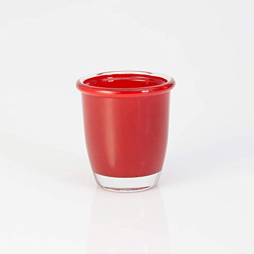 INNA-Glas Kleines Teelicht/Orchideentopf Fynn, rot, 8cm, Ø7,5cm - Kerzenglas von INNA-Glas