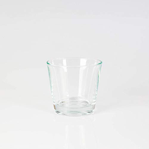INNA-Glas Kleines Teelichtglas - Teelichthalter Alex, klar, 8cm, Ø 9cm - Tischlicht - Dekoglas von INNA-Glas