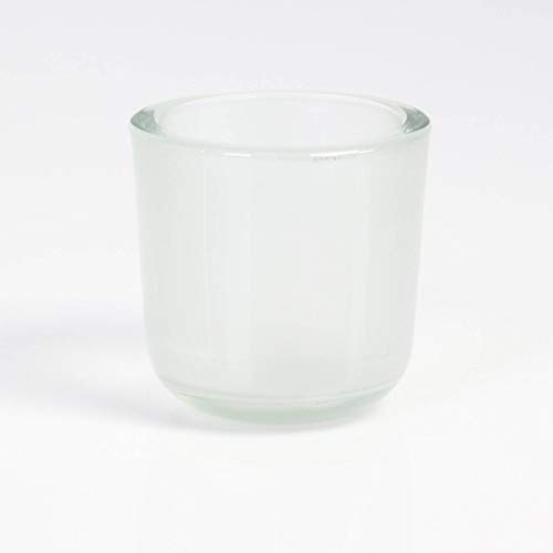 INNA-Glas Kleines Teelichtglas - Teelichthalter Nick, matt-klar, 8cm, Ø 8cm - Kerzenglas von INNA-Glas