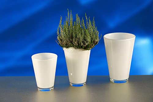 INNA-Glas Konische Blumenvase Anna Earth aus Glas, weiß, 15cm, Ø11cm - Glasvase von INNA-Glas