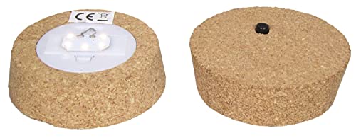 INNA-Glas Korkdeckel Roya mit LEDs, beige, 3,2 cm, Ø 10,5 cm - Korkverschluss von INNA-Glas
