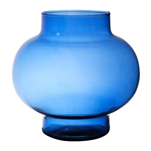 INNA-Glas Kugelige Glas Vase RAINIERO, recycelt, blau-klar, 23 cm, Ø 23 cm - Farbige Vase von INNA-Glas