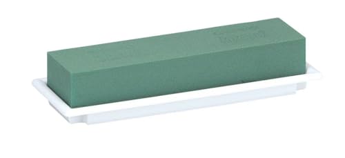 INNA-Glas Oasis Nass Steckschwamm Rechteckig Ailyn für Gestecke, in Papercompound Schale, grün-weiß, 25x9x5cm - Nasssteckschaum INNA-Glas Oasis Nass Steckschwamm Rechteckig Ailyn für Gestecke, in Papercompound Schale, grün-weiß, 25x9x5cm - Nasssteckschaum von INNA-Glas