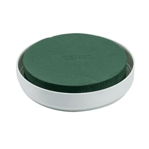 INNA-Glas Oasis Runde Nass Steckschwamm Schale RUDON für Gestecke, in Kunststoffschale, grün-weiß, 5cm, Ø30cm - Nasssteckschaum INNA-Glas Oasis Runde Nass Steckschwamm Schale RUDON für Gestecke, in Kunststoffschale, grün-weiß, 5cm, Ø30cm - Nasssteckschaum von INNA-Glas