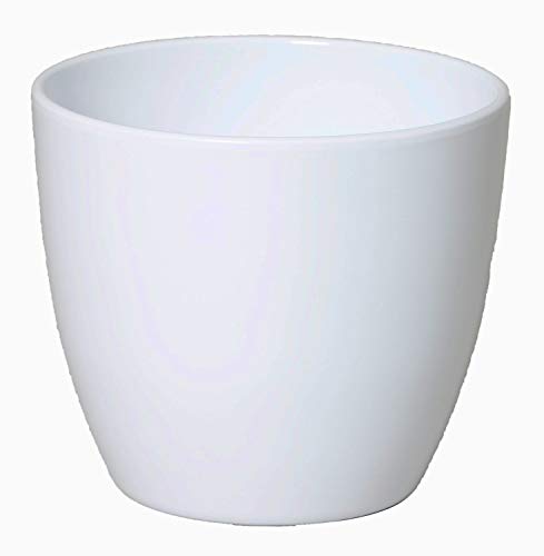 INNA-Glas Pflanzentopf Keramik, Ø13,5cm, 12cm, weiß - Blumentopf Keramik/Übertopf Keramik von INNA-Glas