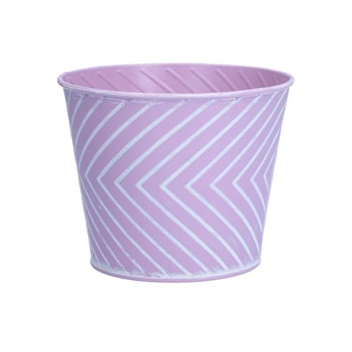 INNA-Glas Pflanztopf CENDRINE Zink, Linienmuster, lila, 9,3cm, Ø11,5cm - Blumentopf INNA-Glas Pflanztopf CENDRINE Zink, Linienmuster, lila, 9,3cm, Ø11,5cm - Blumentopf von INNA-Glas
