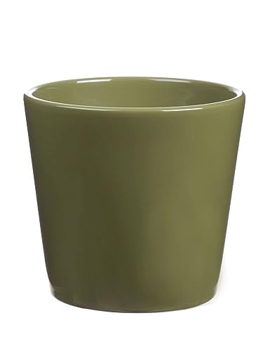 INNA-Glas Pflanztopf GIENAH, Keramik, grün, 12,5 cm, Ø 13,5 cm - Kleiner Keramiktopf von INNA-Glas