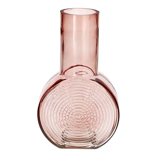 INNA-Glas Runde Dekovase ORESTINO aus Glas, rosa-klar, 14x7,5x22,5 cm - Design Vase von INNA-Glas