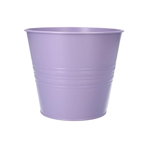 INNA-Glas Runder Zinktopf MICOLATO mit Rillen, Flieder, 16 cm, Ø 18,5 cm - Zink Übertopf/Deko Topf von INNA-Glas