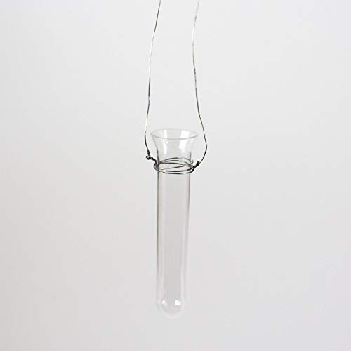 INNA-Glas Stielblumenvase - Glasröhrchen Milo mit Draht, klar Glas, 11,5cm, Ø 2cm - Einzelblumen Vase - Reagenzglas von INNA-Glas