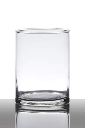 INNA-Glas Teelichtglas Glas Sansa, Zylinder - rund, klar, 15cm, Ø 12cm - Windlichtglas von INNA-Glas