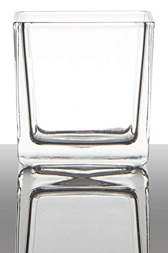 INNA-Glas Teelichtglas Kim, Würfel - Viereckig, klar, 8x8x8cm - Kerzenglas - Teelichthalter von INNA-Glas