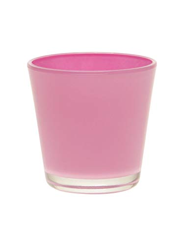 INNA-Glas Teelichthalter Alex AIR, pink, 7,5cm, Ø7,5cm - Windlicht Glas/Kerzenglas von INNA-Glas