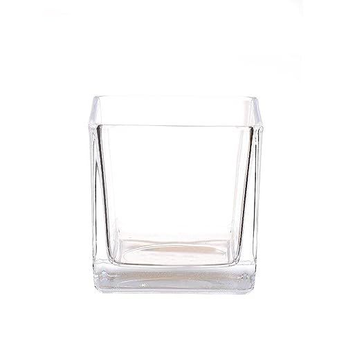 INNA-Glas Teelichthalter Kim AIR, Glas, transparent, 8x8x8 cm - Teelichtglas Cube von INNA-Glas