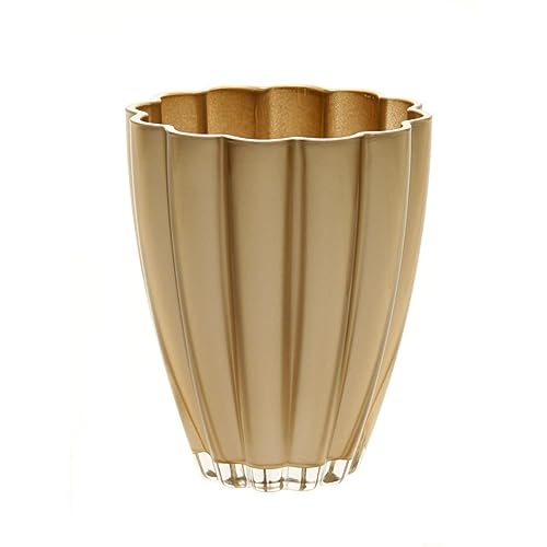 INNA-Glas Tischvase BEA aus Glas, Gold-metallic, 17 cm, Ø 14 cm - Farbige Vase von INNA-Glas