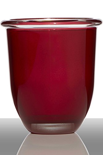 INNA-Glas Übertopf Fynn aus Glas, Trichter/Rund, rot, 17cm, Ø15.5cm - Blumentopf von INNA-Glas