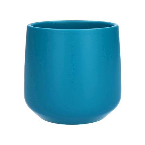 INNA-Glas Übertopf ZIOKA aus Keramik, matt-türkis, 13,5 cm, Ø 14,5 cm - Deko Keramiktopf klein von INNA-Glas
