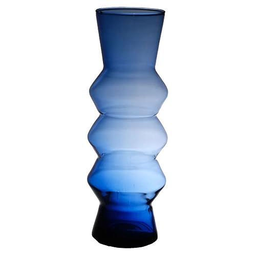 INNA-Glas Vase ERCELINA aus Glas, recycelt, klar-blau, 36 cm, Ø 13 cm - Farbige Vase von INNA-Glas