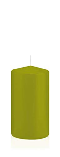 INNA-Glas Wachskerze Maeva, grün, 13cm, Ø 7cm, 52h - Made in Germany - Stumpenkerze - Windlicht Kerze von INNA-Glas