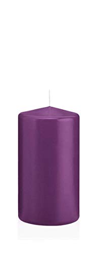 INNA-Glas Wachskerze Maeva, violett, 13cm, Ø 7cm, 52h - Made in Germany - Stumpenkerze - Windlicht Kerze von INNA-Glas