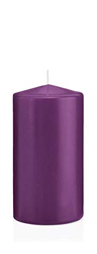 INNA-Glas Wachskerze Maeva, violett, 15cm, Ø 8cm, 69h - Made in Germany - Stumpenkerze - Windlicht Kerze von INNA-Glas