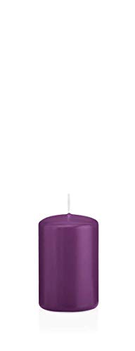 INNA-Glas Wachskerze Maeva, violett, 8cm, Ø 5cm, 18h - Made in Germany - Stumpenkerze - Windlicht Kerze von INNA-Glas